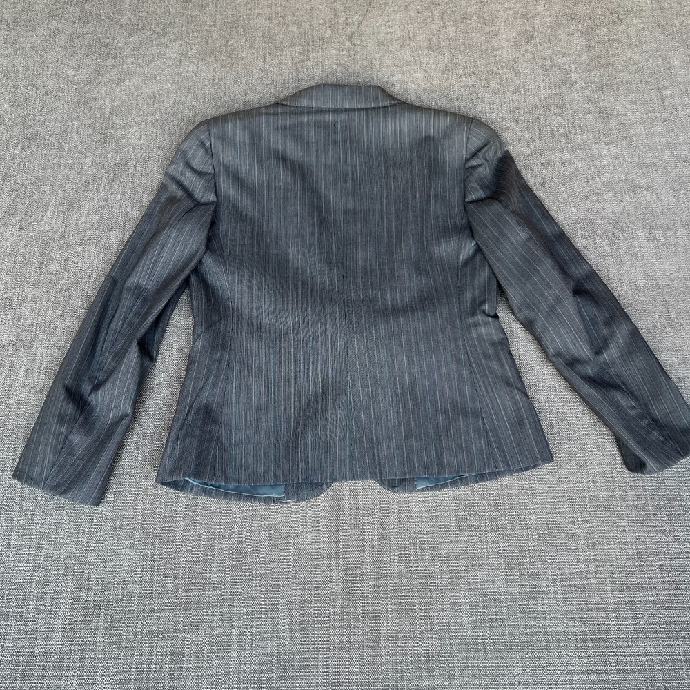 Brooks Brothers 2-Piece Blazer & Skirt Suit Set Womens 2 Gray Pinstripe Pleated - Picture 3 of 16